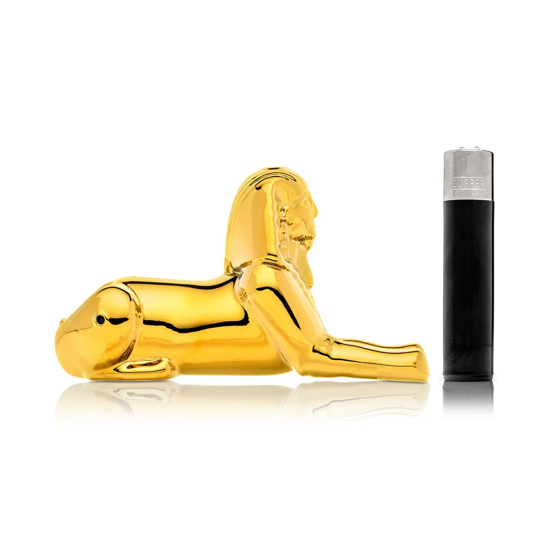 Egypt Sphinx Glass Hand Pipe - Image 7