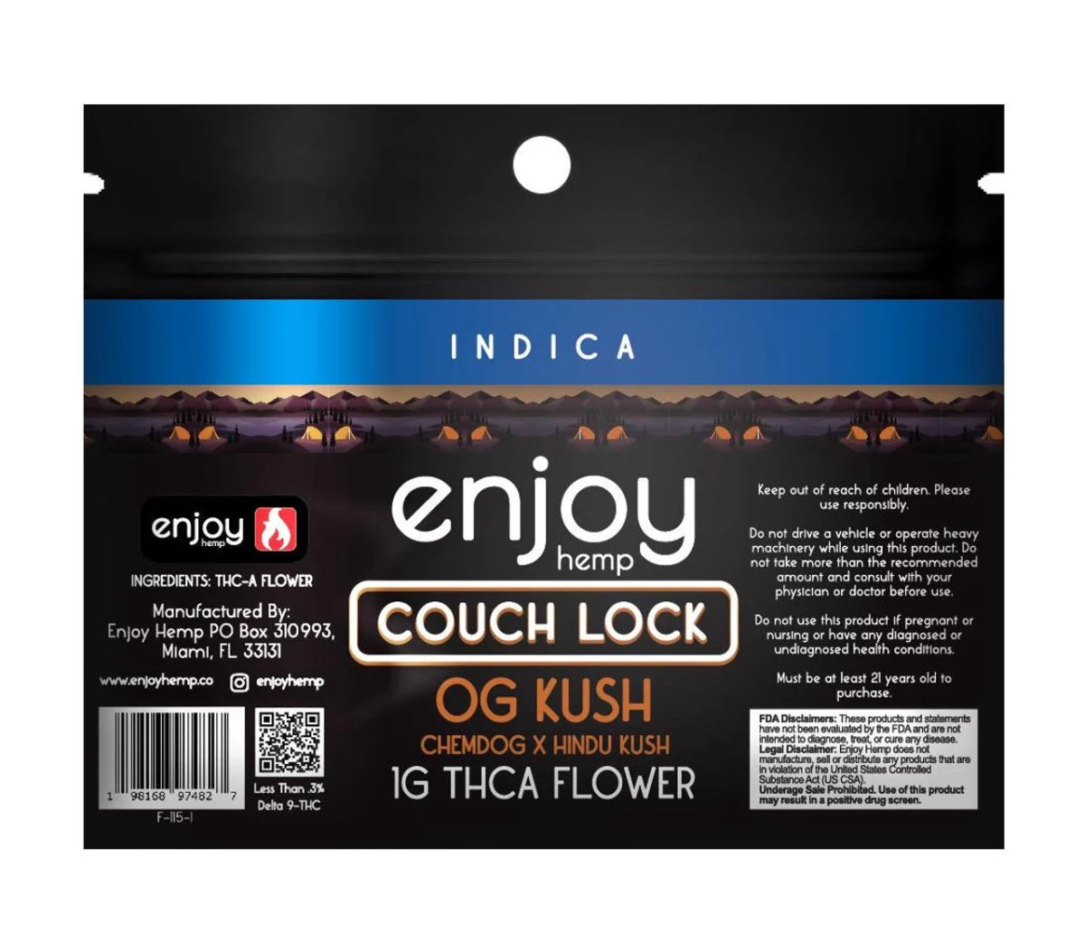 Enjoy Hemp THCa OG Kush Flower 1g