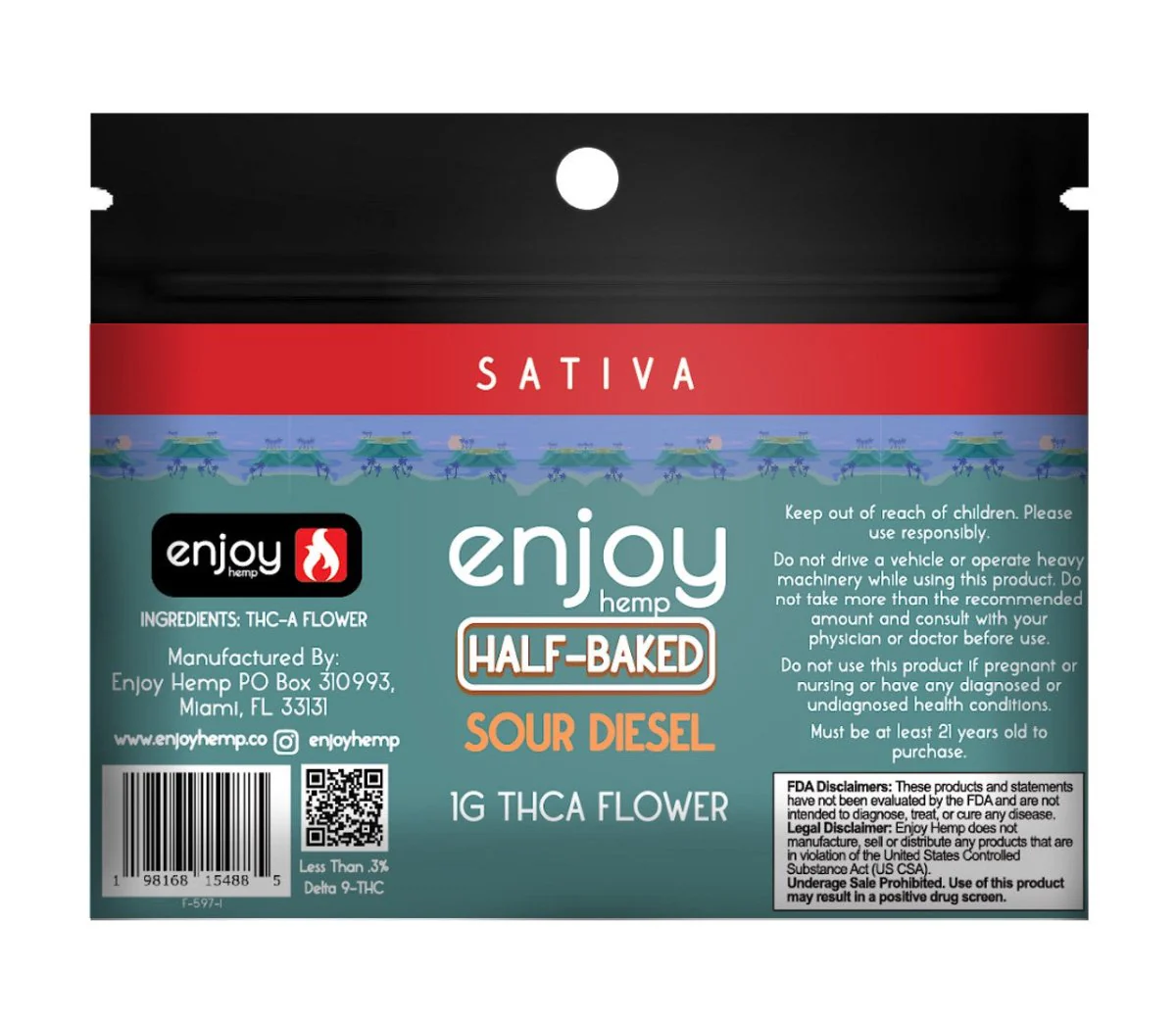Enjoy Hemp THCa Sour Diesel Flower 1g