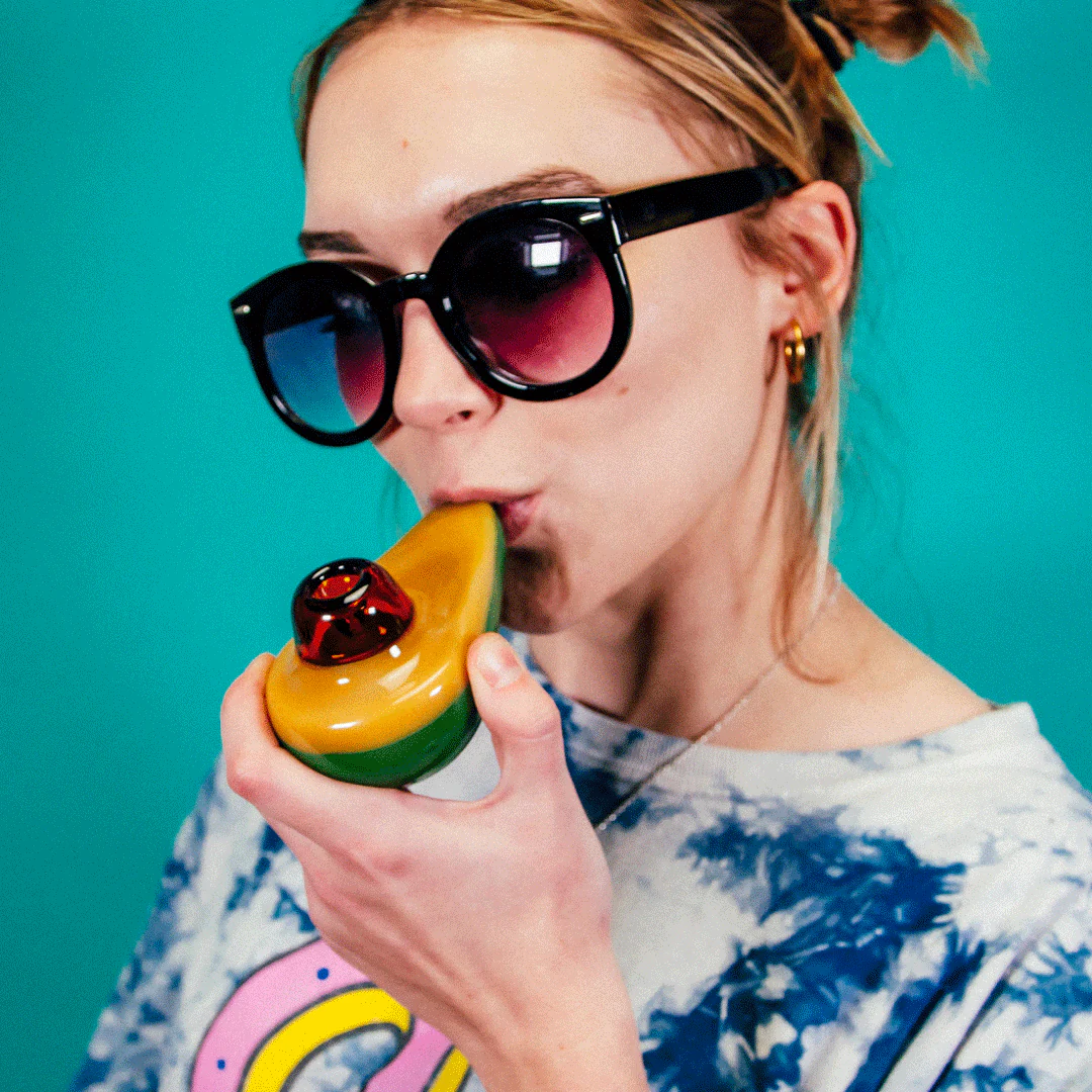 Goody Glass - Avocado Hand Pipe - Image 5
