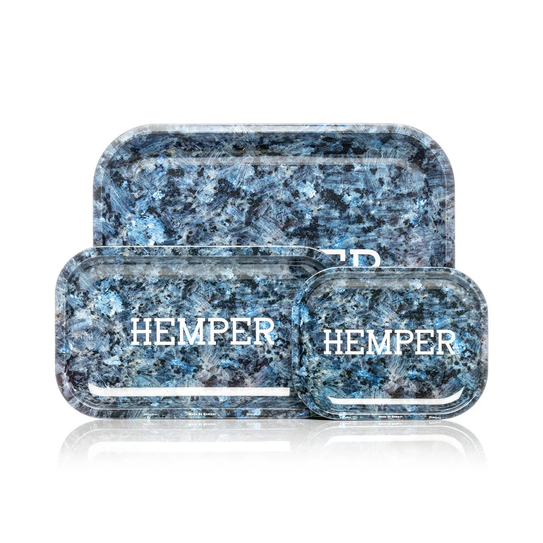 Luxe Marble Black/Blue Rolling Tray